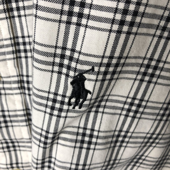 Ralph Lauren RALPH LAUREN GOLF BLAKE long-sleeved button-down check shirt, men's size L cotton white type Vintage Second Hand