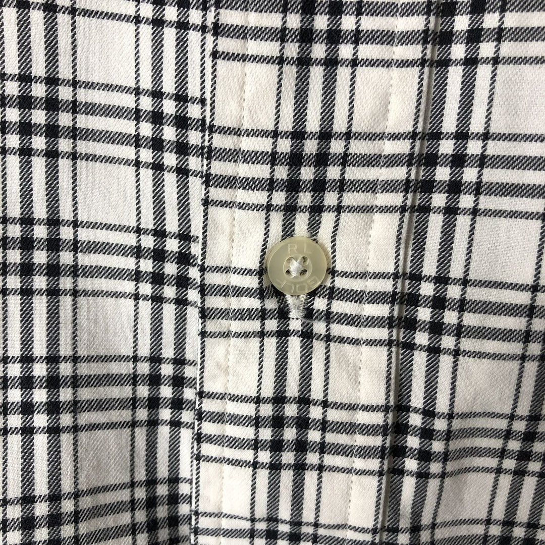 Ralph Lauren RALPH LAUREN GOLF BLAKE long-sleeved button-down check shirt, men's size L cotton white type Vintage Second Hand