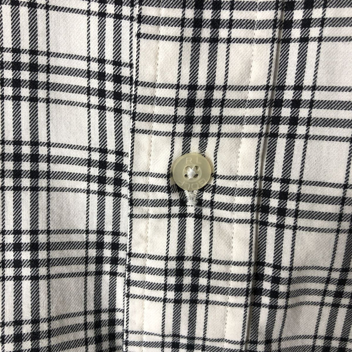 Ralph Lauren RALPH LAUREN GOLF BLAKE long-sleeved button-down check shirt, men's size L cotton white type Vintage Second Hand