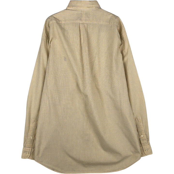 Ralph Lauren BLAKE long sleeve button down check shirt, men's size L cotton yellow type Vintage Second Hand
