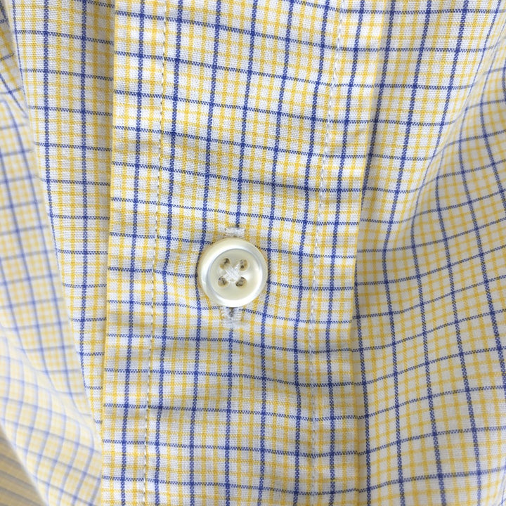 Ralph Lauren BLAKE long sleeve button down check shirt, men's size L cotton yellow type Vintage Second Hand