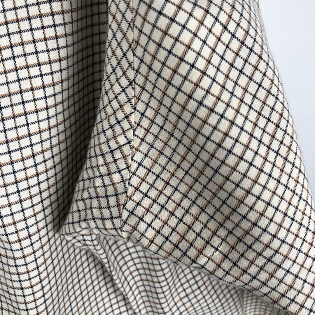 Ralph Lauren ELLINGTON Long-Sleeve Button-Down Check Shirt, Men's Size XL (approx.) cotton white type Vintage Second Hand
