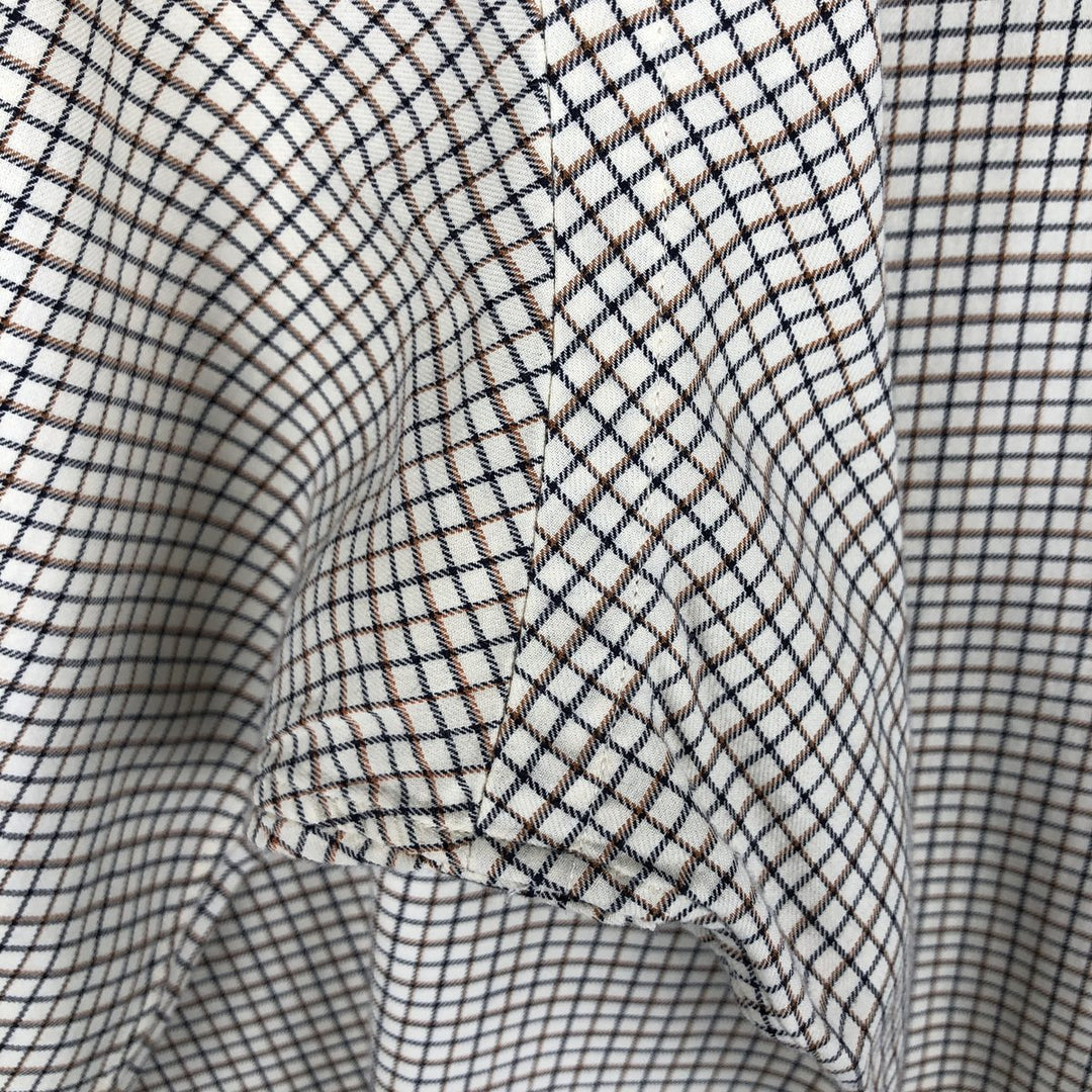 Ralph Lauren ELLINGTON Long-Sleeve Button-Down Check Shirt, Men's Size XL (approx.) cotton white type Vintage Second Hand