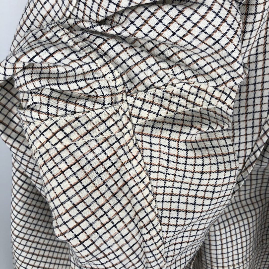 Ralph Lauren ELLINGTON Long-Sleeve Button-Down Check Shirt, Men's Size XL (approx.) cotton white type Vintage Second Hand