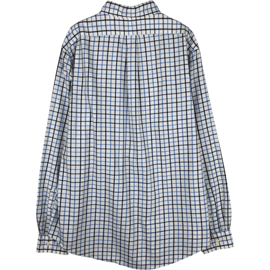 Ralph Lauren CUSTOM FIT long sleeve button down check shirt, men's size L cotton white type Vintage Second Hand