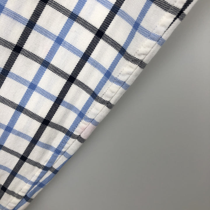 Ralph Lauren CUSTOM FIT long sleeve button down check shirt, men's size L cotton white type Vintage Second Hand