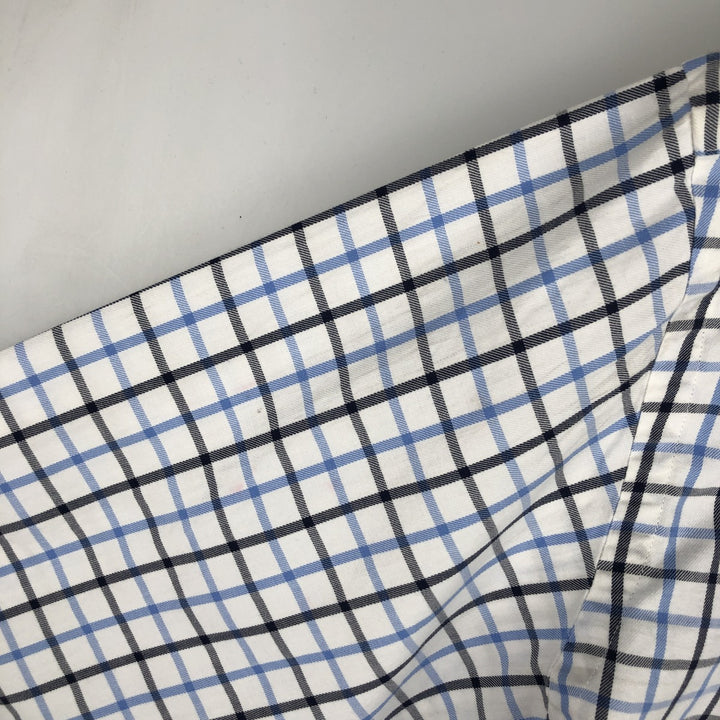 Ralph Lauren CUSTOM FIT long sleeve button down check shirt, men's size L cotton white type Vintage Second Hand