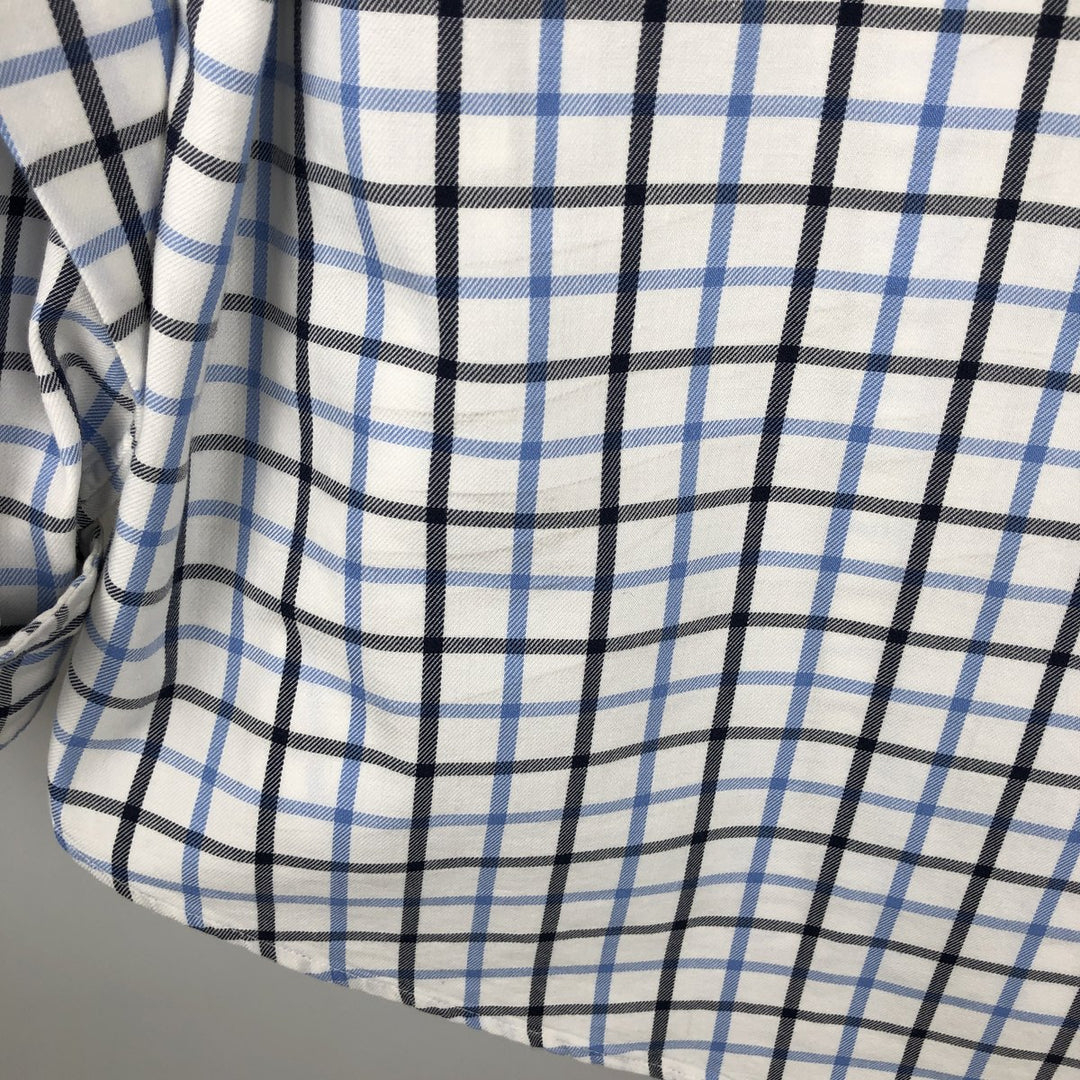 Ralph Lauren CUSTOM FIT long sleeve button down check shirt, men's size L cotton white type Vintage Second Hand