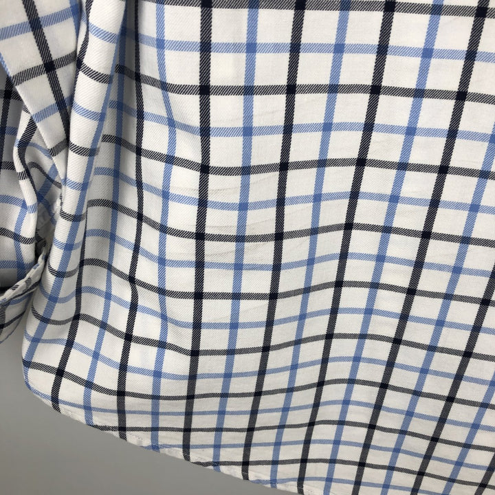 Ralph Lauren CUSTOM FIT long sleeve button down check shirt, men's size L cotton white type Vintage Second Hand