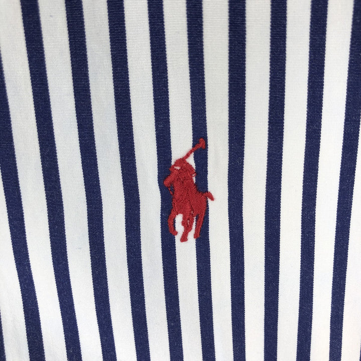 Ralph Lauren CUSTOM FIT long sleeve button down striped shirt men's XL size cotton white type Vintage Second Hand