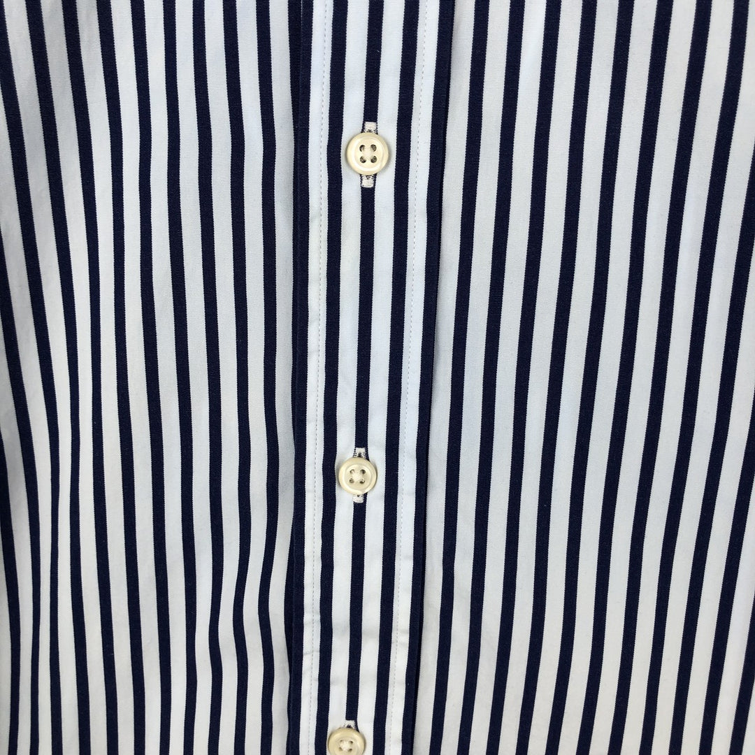 Ralph Lauren CUSTOM FIT long sleeve button down striped shirt men's XL size cotton white type Vintage Second Hand