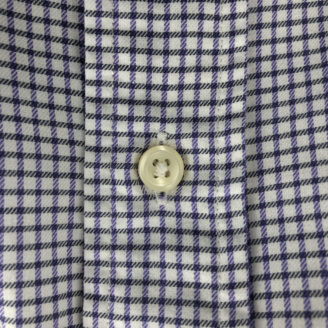 Ralph Lauren YARMOUTH Gingham Check Long Sleeve Button-Down Check Shirt Men's Size L cotton white type Vintage Second Hand