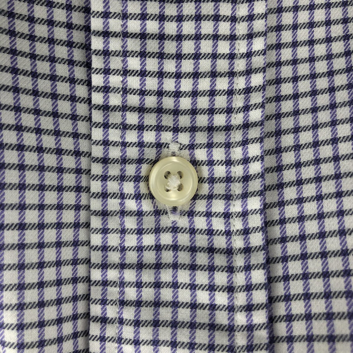 Ralph Lauren YARMOUTH Gingham Check Long Sleeve Button-Down Check Shirt Men's Size L cotton white type Vintage Second Hand