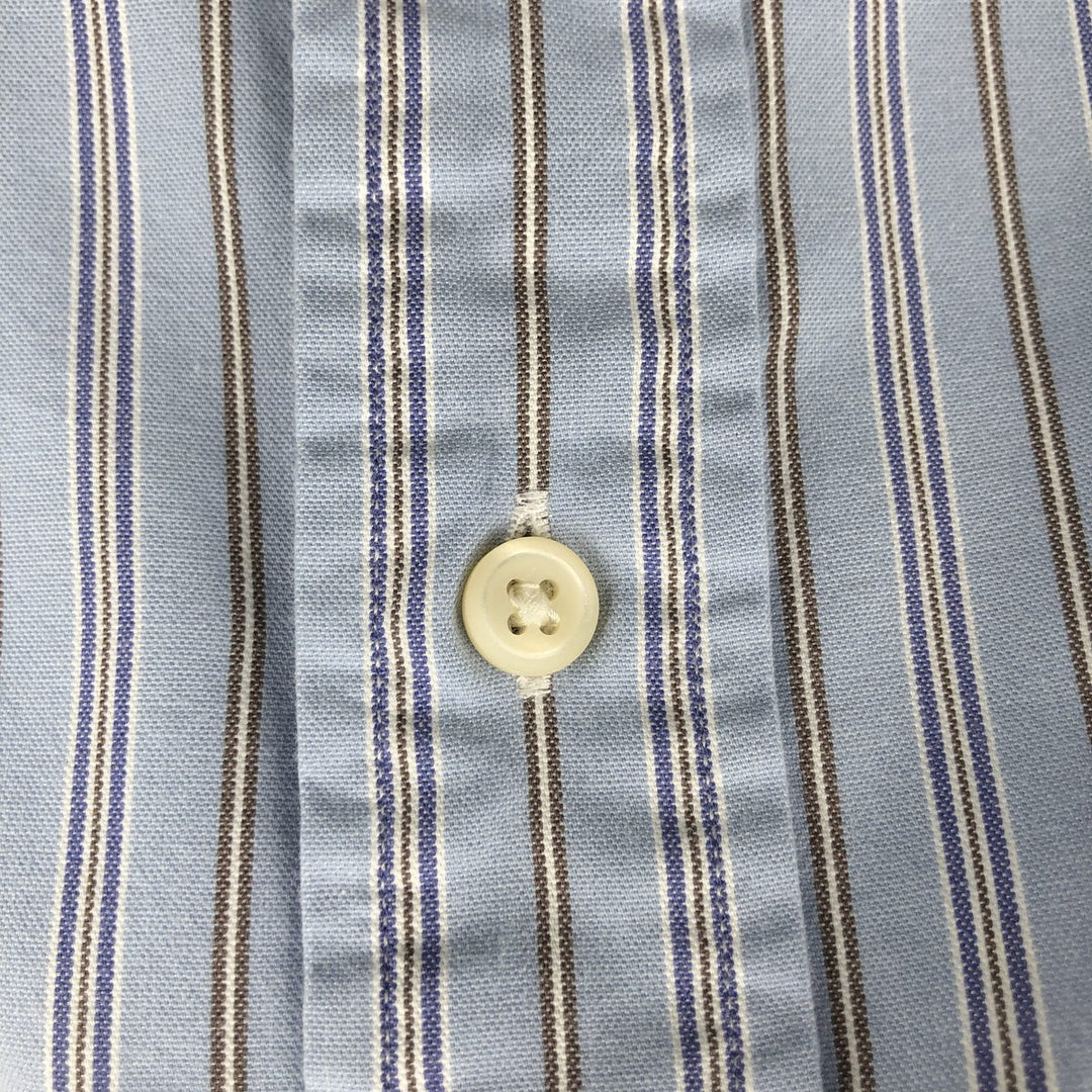 Ralph Lauren CUSTOM FIT long sleeve button down striped shirt men's XL size cotton Blue type light blue Vintage Second Hand