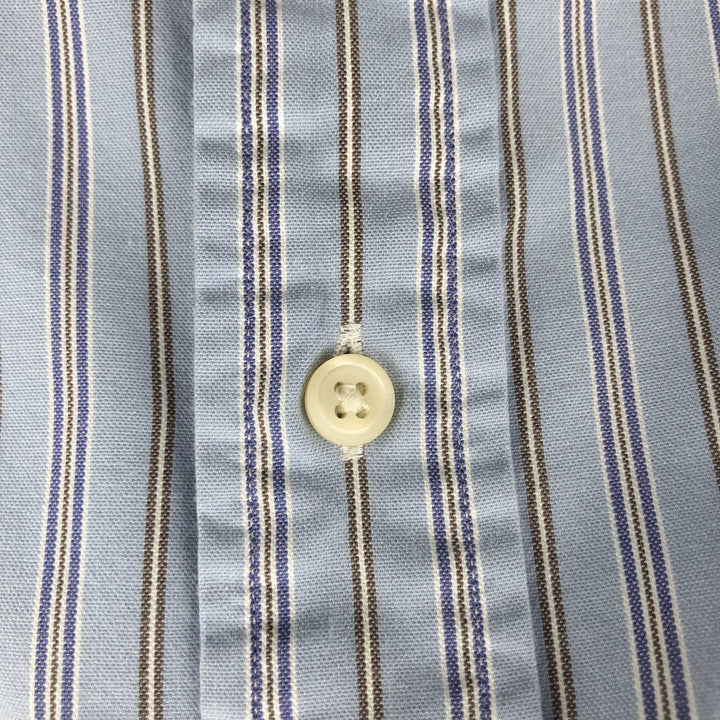 Ralph Lauren CUSTOM FIT long sleeve button down striped shirt men's XL size cotton Blue type light blue Vintage Second Hand