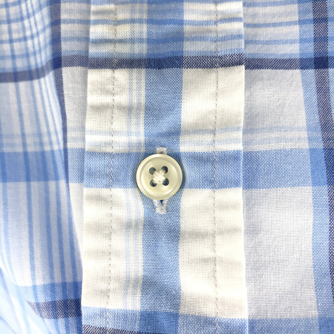Ralph Lauren Classic Fit Long Sleeve Button Down Check Shirt, Men's Size L cotton Blue type light blue Vintage Second Hand
