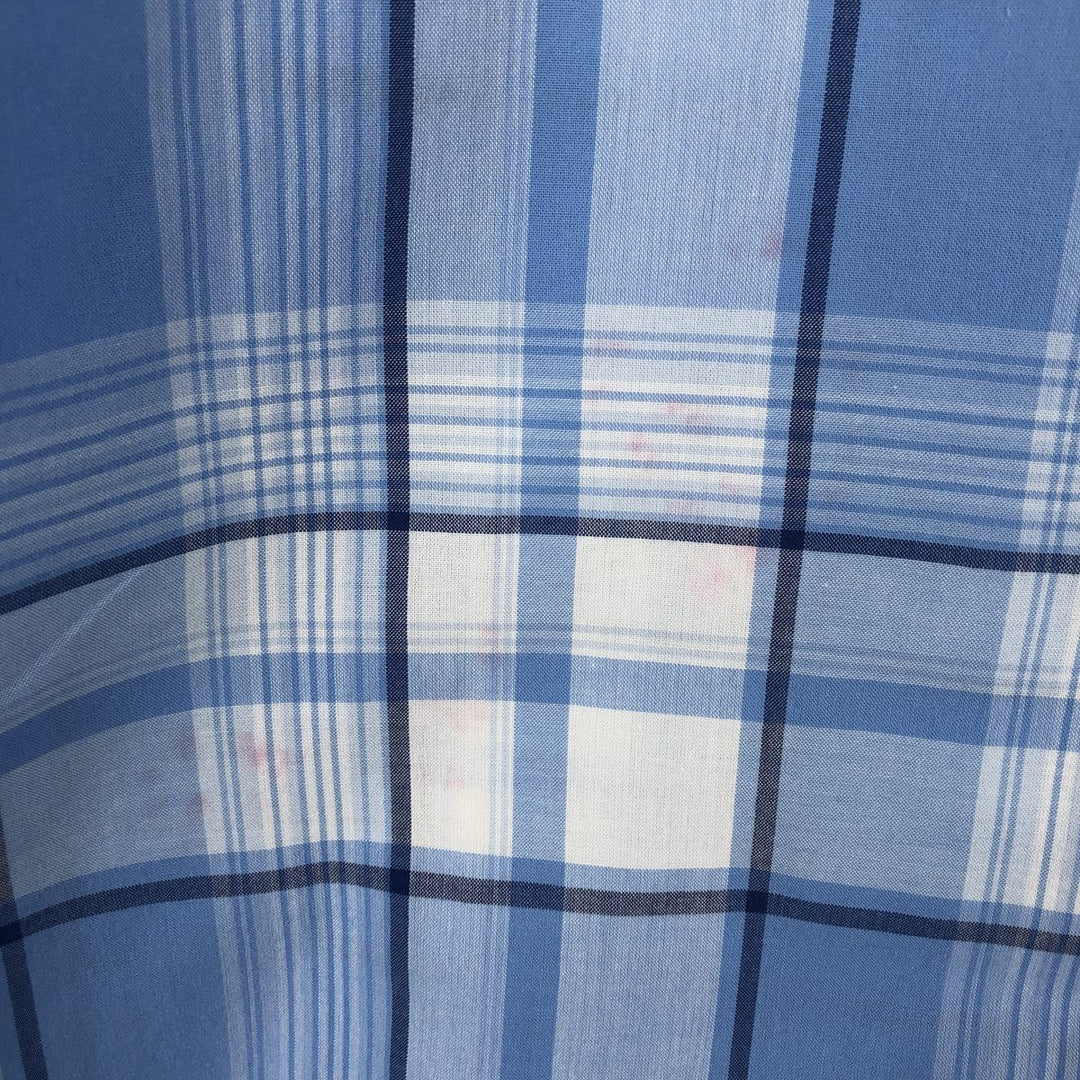Ralph Lauren Classic Fit Long Sleeve Button Down Check Shirt, Men's Size L cotton Blue type light blue Vintage Second Hand
