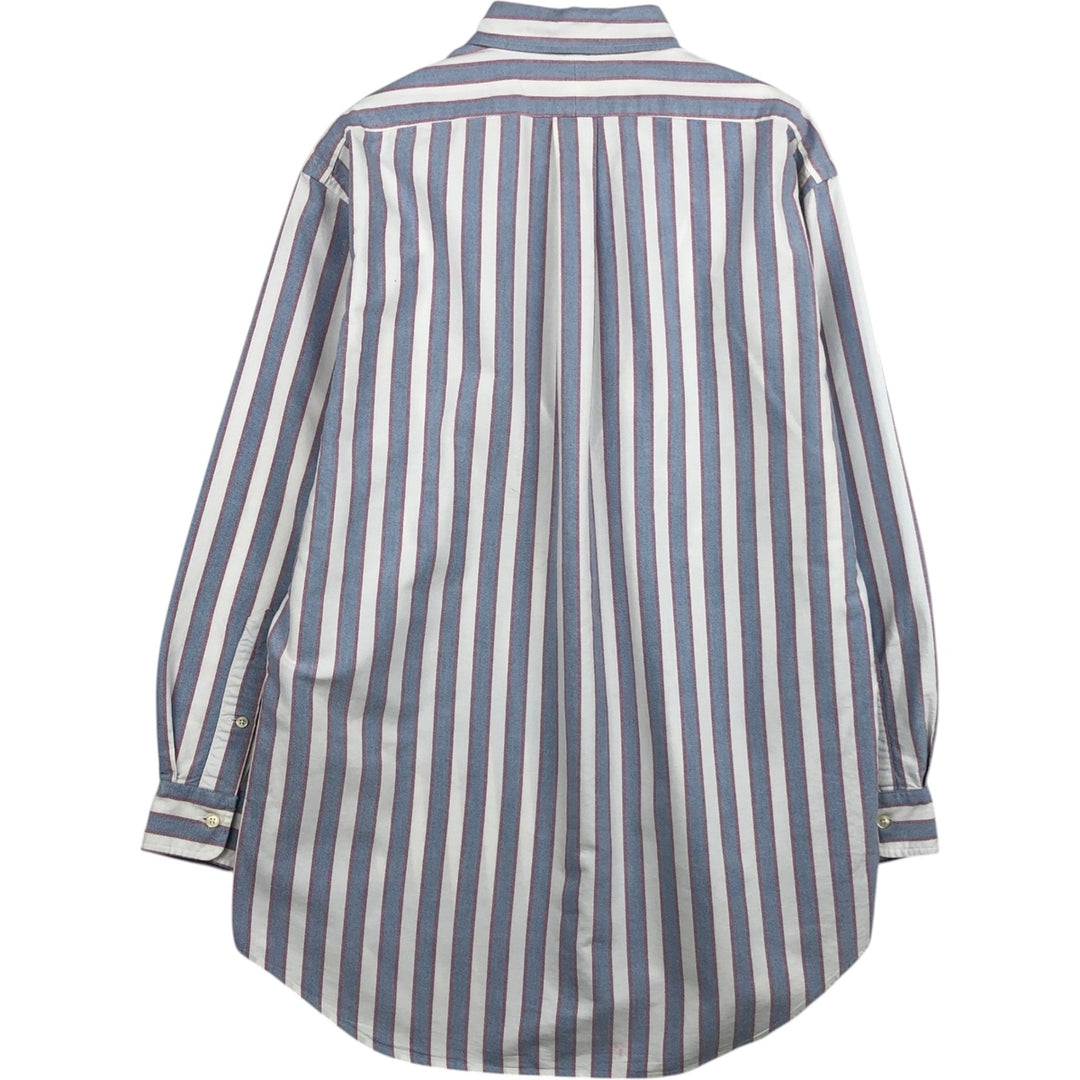 Ralph Lauren YARMOUTH Long Sleeve Button-Down Striped Shirt, Men's Size L cotton pale white type Vintage Second Hand
