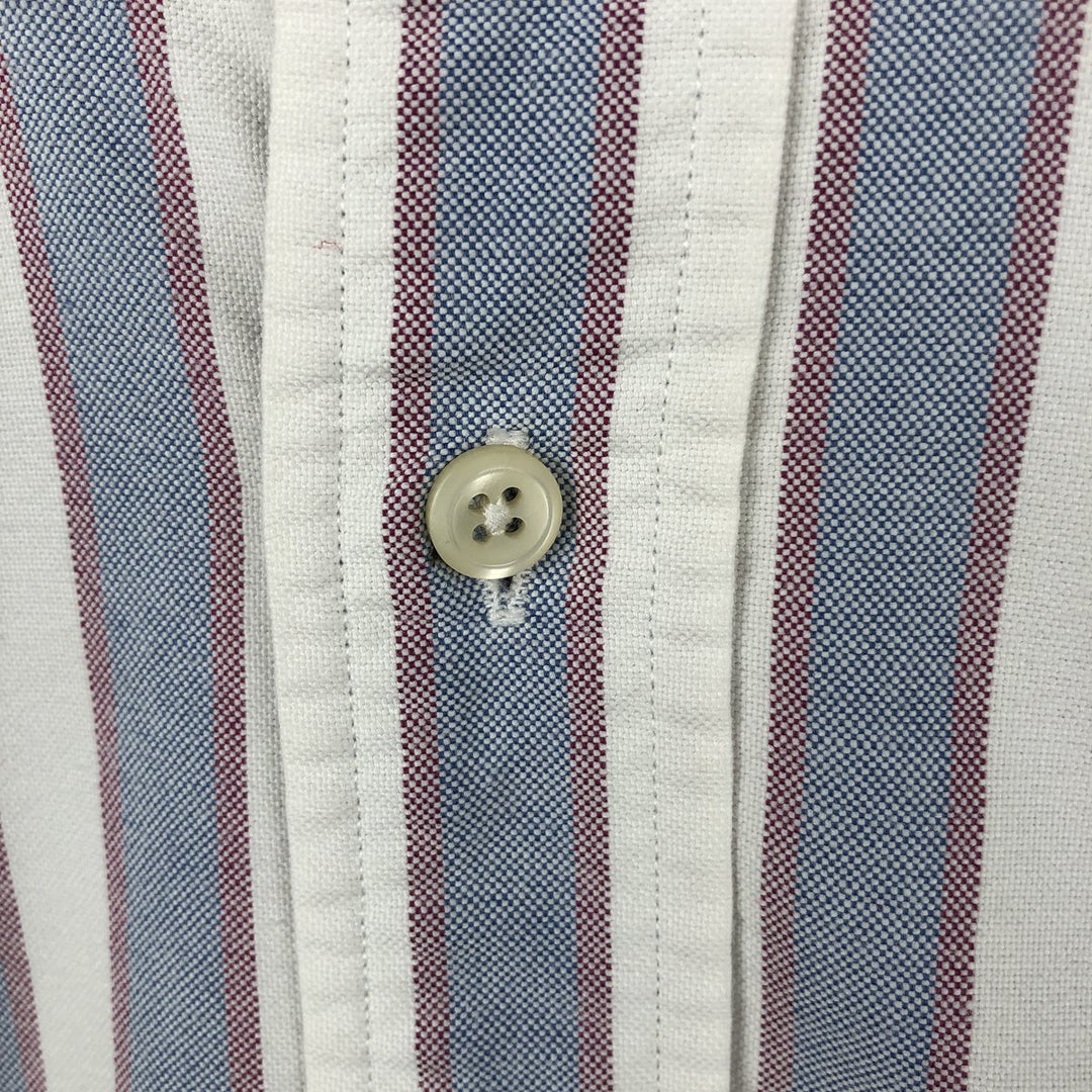Ralph Lauren YARMOUTH Long Sleeve Button-Down Striped Shirt, Men's Size L cotton pale white type Vintage Second Hand