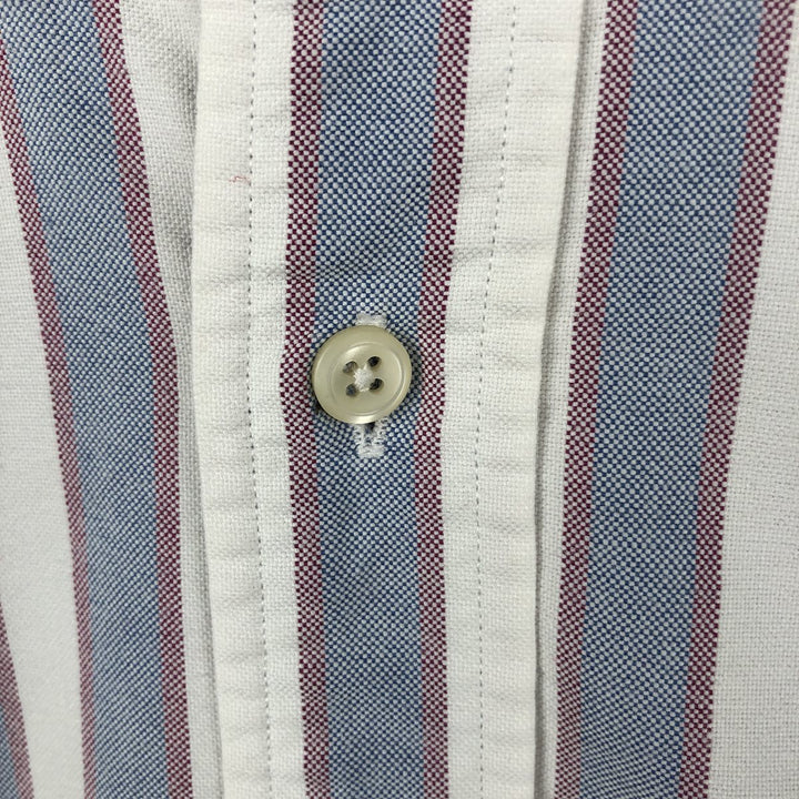 Ralph Lauren YARMOUTH Long Sleeve Button-Down Striped Shirt, Men's Size L cotton pale white type Vintage Second Hand