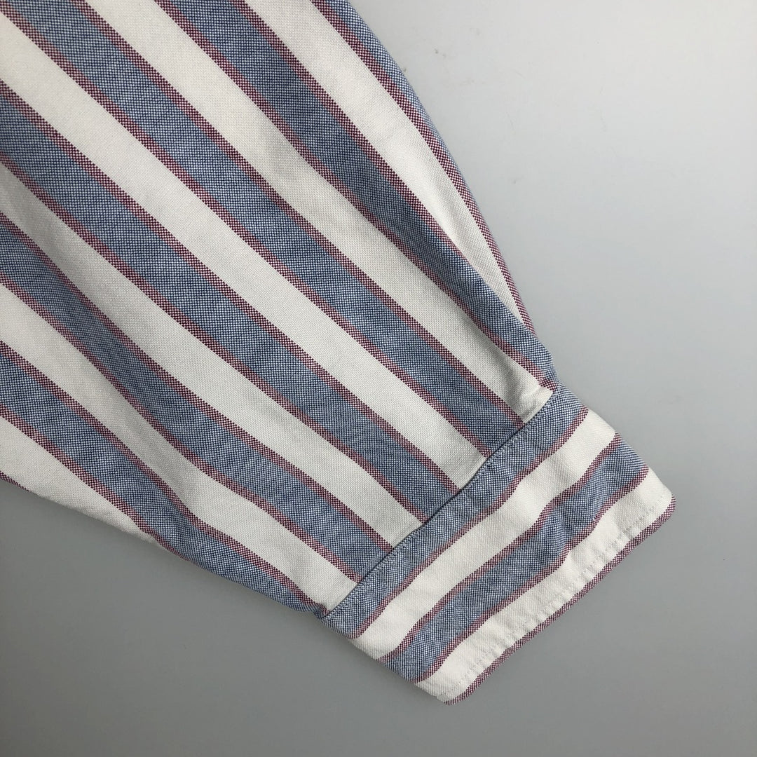Ralph Lauren YARMOUTH Long Sleeve Button-Down Striped Shirt, Men's Size L cotton pale white type Vintage Second Hand
