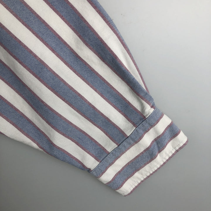 Ralph Lauren YARMOUTH Long Sleeve Button-Down Striped Shirt, Men's Size L cotton pale white type Vintage Second Hand