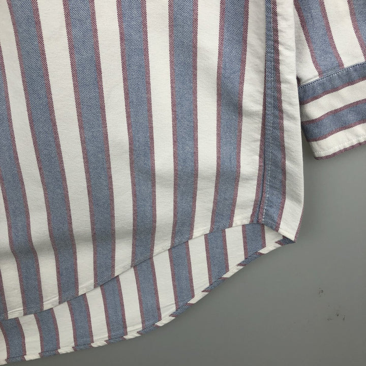 Ralph Lauren YARMOUTH Long Sleeve Button-Down Striped Shirt, Men's Size L cotton pale white type Vintage Second Hand