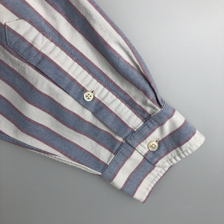 Ralph Lauren YARMOUTH Long Sleeve Button-Down Striped Shirt, Men's Size L cotton pale white type Vintage Second Hand