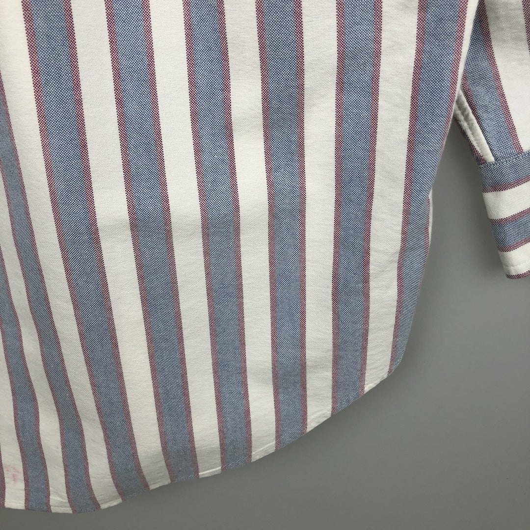 Ralph Lauren YARMOUTH Long Sleeve Button-Down Striped Shirt, Men's Size L cotton pale white type Vintage Second Hand