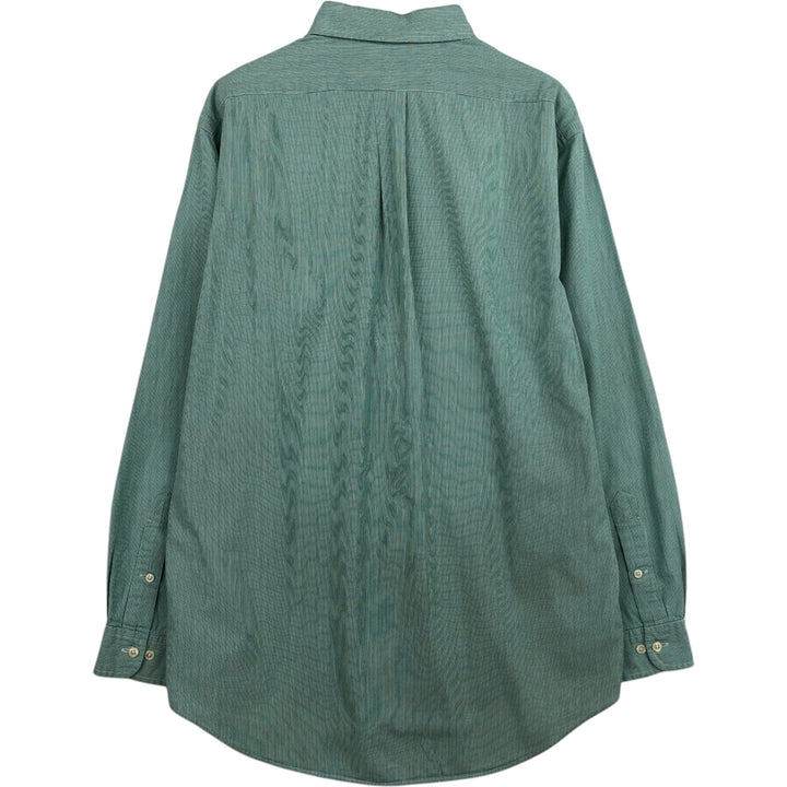 Ralph Lauren YARMOUTH Long Sleeve Button-Down Striped Shirt, Men's Size L cotton green type Vintage Second Hand