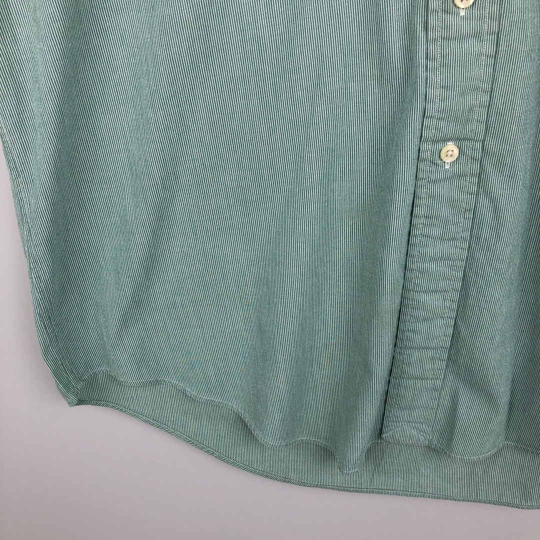 Ralph Lauren YARMOUTH Long Sleeve Button-Down Striped Shirt, Men's Size L cotton green type Vintage Second Hand