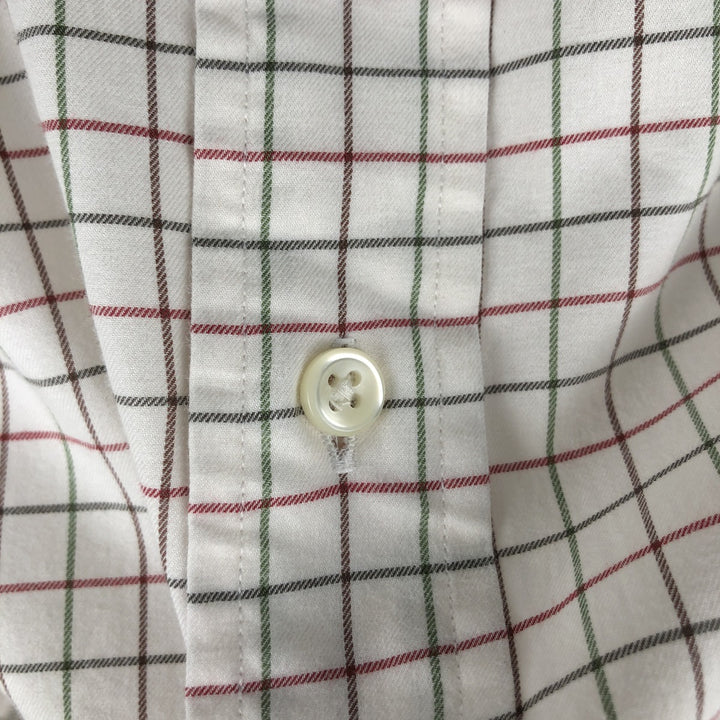 Ralph Lauren Classic Fit Long Sleeve Button Down Check Shirt, Men's Size L cotton pale white type Vintage Second Hand