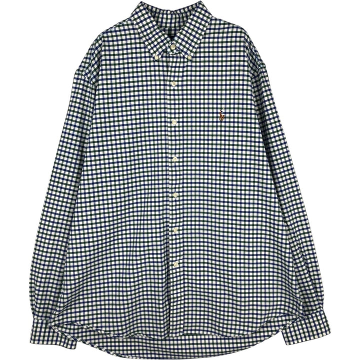 Ralph Lauren long sleeve button down check shirt, men's XL size cotton white type Vintage Second Hand