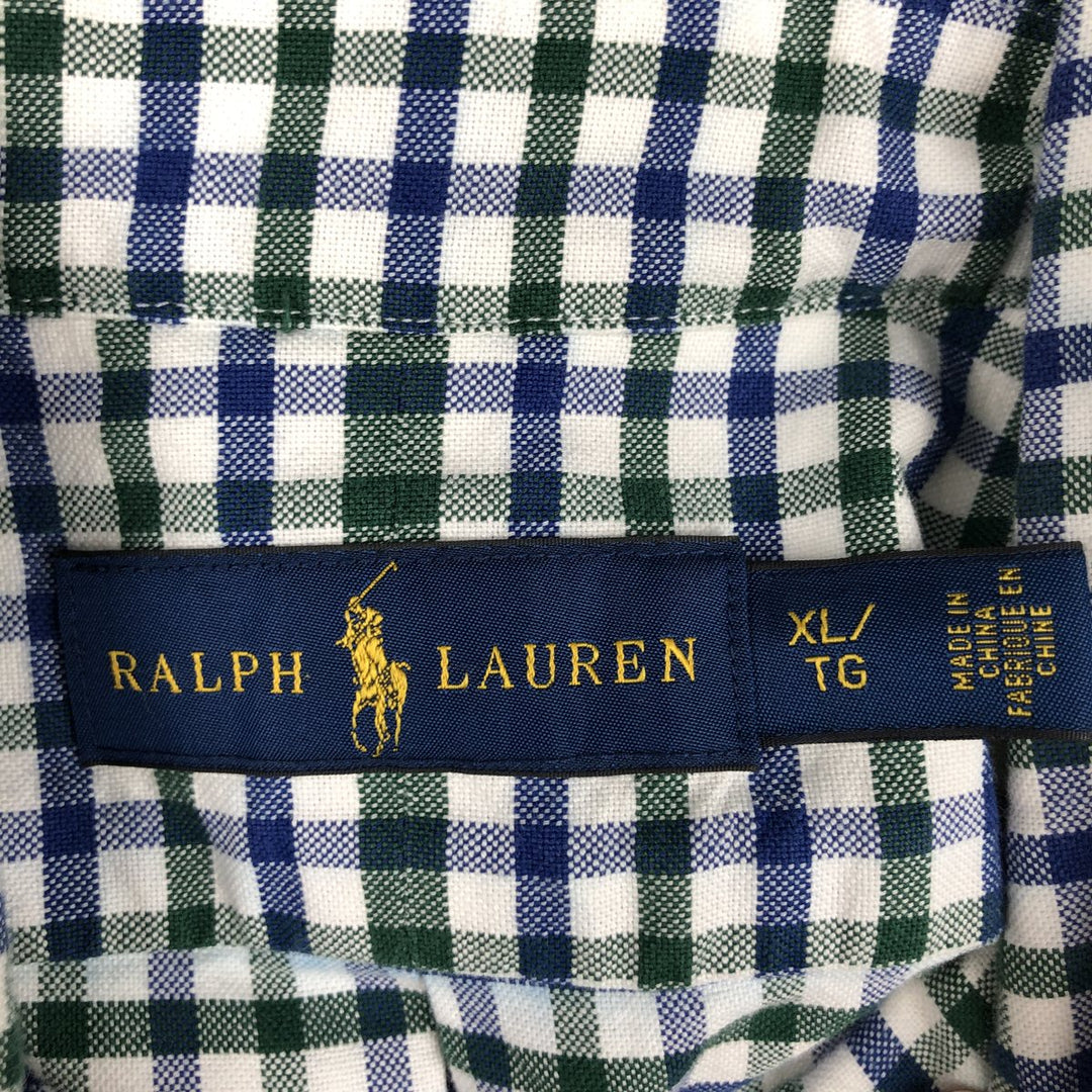 Ralph Lauren long sleeve button down check shirt, men's XL size cotton white type Vintage Second Hand