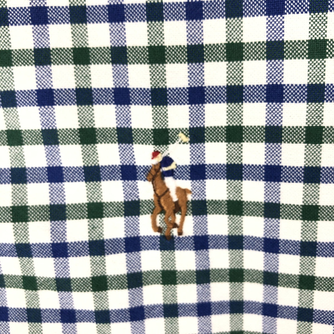 Ralph Lauren long sleeve button down check shirt, men's XL size cotton white type Vintage Second Hand