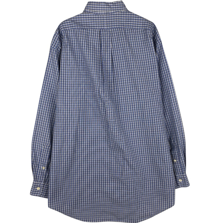 Ralph Lauren YARMOUTH Long Sleeve Button-Down Check Shirt, Men's Size L cotton Blue type light blue Vintage Second Hand
