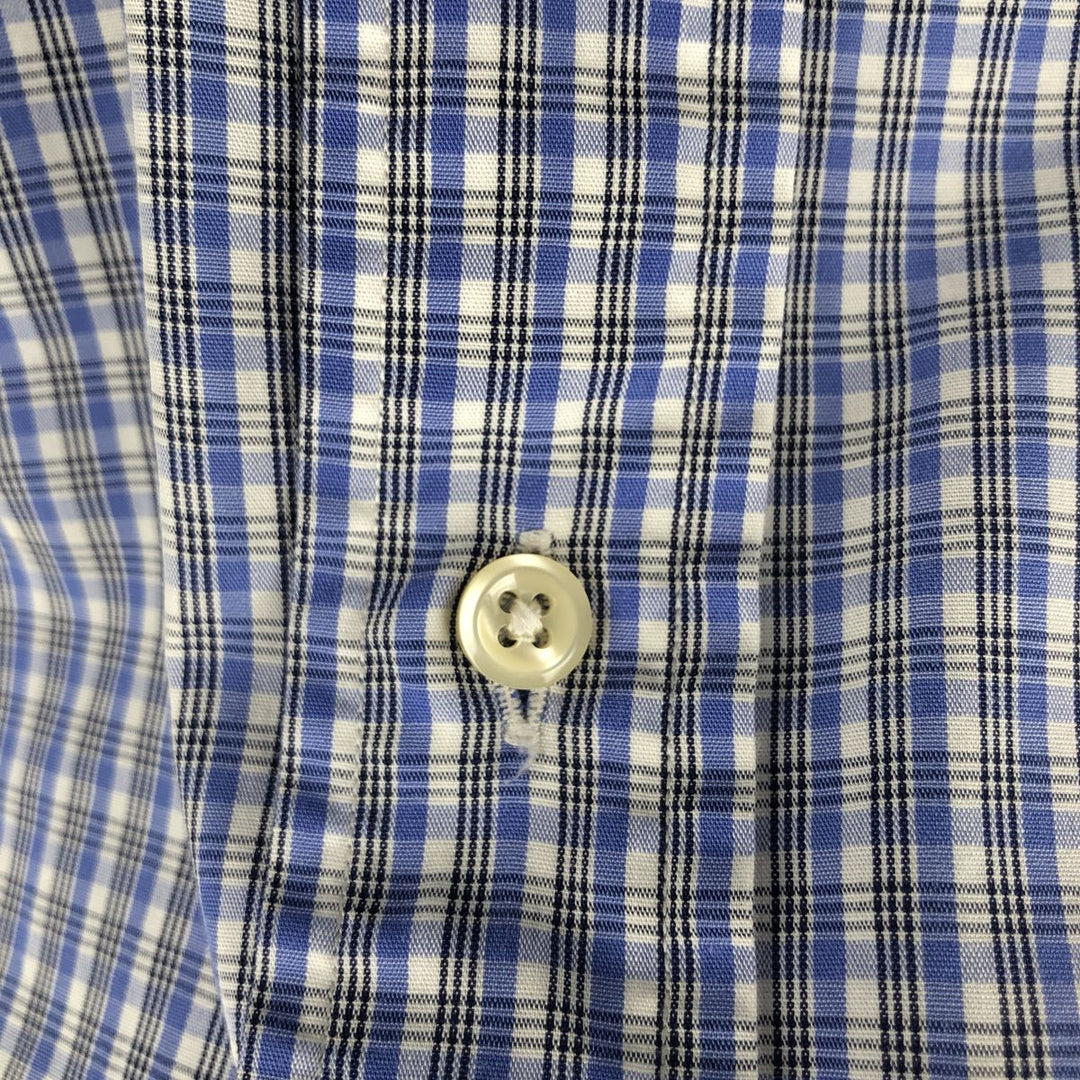Ralph Lauren YARMOUTH Long Sleeve Button-Down Check Shirt, Men's Size L cotton Blue type light blue Vintage Second Hand