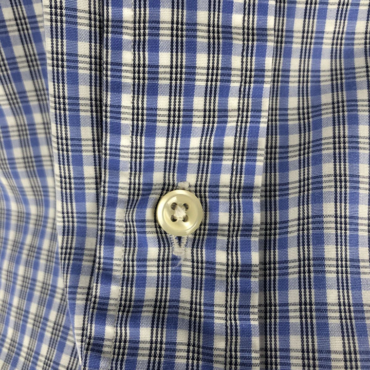 Ralph Lauren YARMOUTH Long Sleeve Button-Down Check Shirt, Men's Size L cotton Blue type light blue Vintage Second Hand
