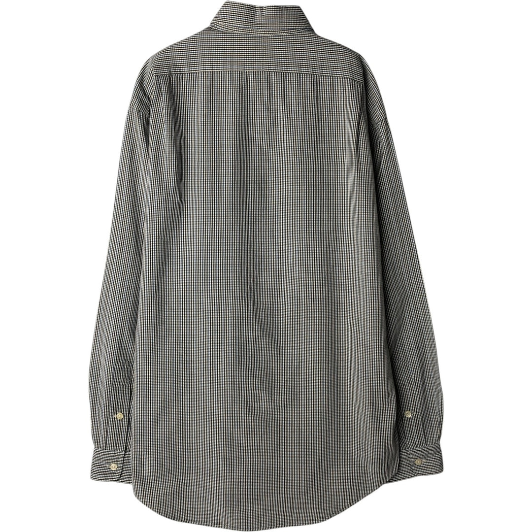 Ralph Lauren MARLOWE long sleeve button down check shirt, men's size M cotton white type Vintage Second Hand