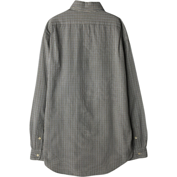 Ralph Lauren MARLOWE long sleeve button down check shirt, men's size M cotton white type Vintage Second Hand