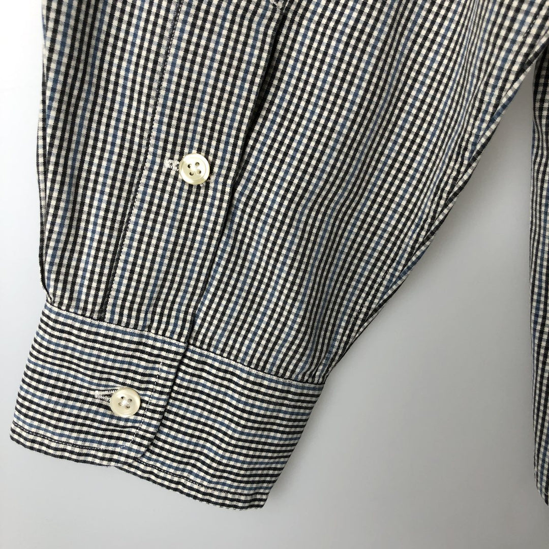 Ralph Lauren MARLOWE long sleeve button down check shirt, men's size M cotton white type Vintage Second Hand