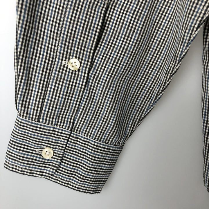 Ralph Lauren MARLOWE long sleeve button down check shirt, men's size M cotton white type Vintage Second Hand