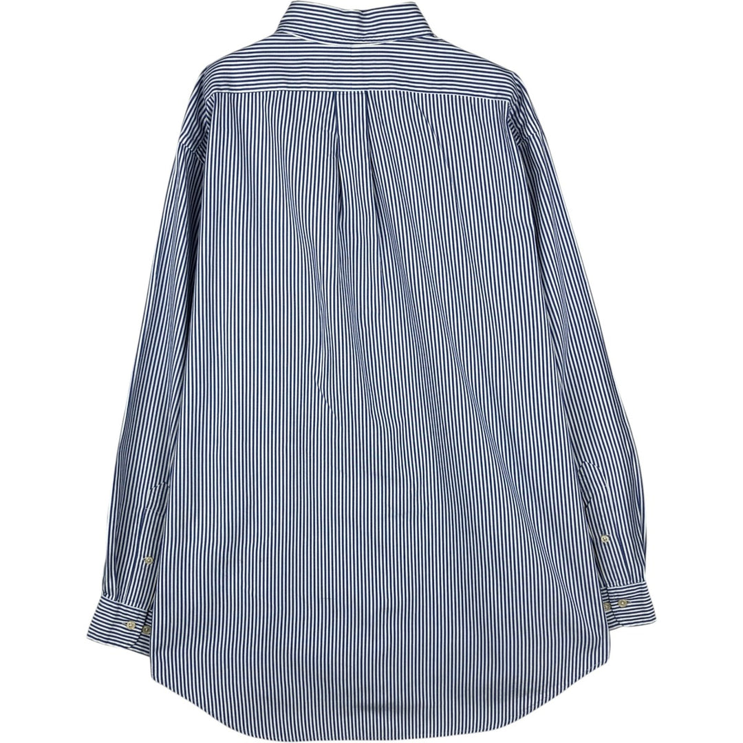 Ralph Lauren Classic Fit Long Sleeve Button Down Striped Shirt, Men's Size L cotton blue type Vintage Second Hand