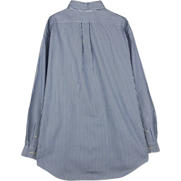 Ralph Lauren Classic Fit Long Sleeve Button Down Striped Shirt, Men's Size L cotton blue type Vintage Second Hand