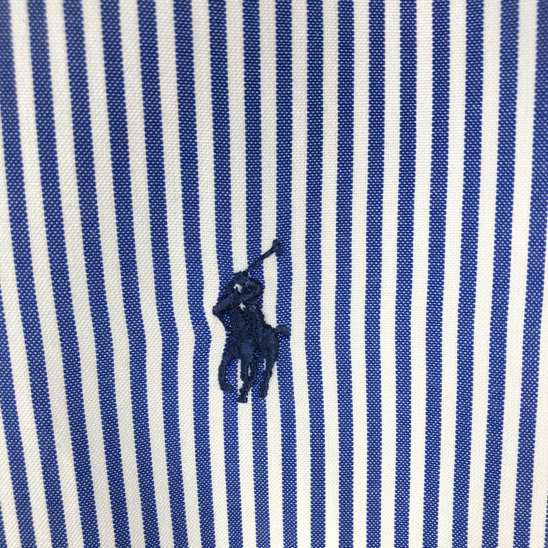 Ralph Lauren Classic Fit Long Sleeve Button Down Striped Shirt, Men's Size L cotton blue type Vintage Second Hand