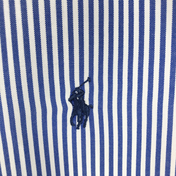 Ralph Lauren Classic Fit Long Sleeve Button Down Striped Shirt, Men's Size L cotton blue type Vintage Second Hand