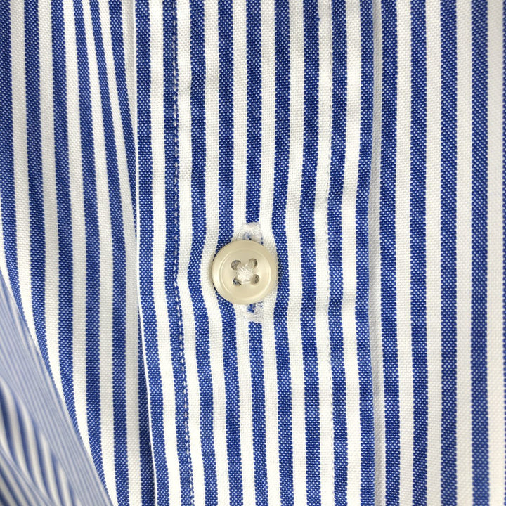 Ralph Lauren Classic Fit Long Sleeve Button Down Striped Shirt, Men's Size L cotton blue type Vintage Second Hand