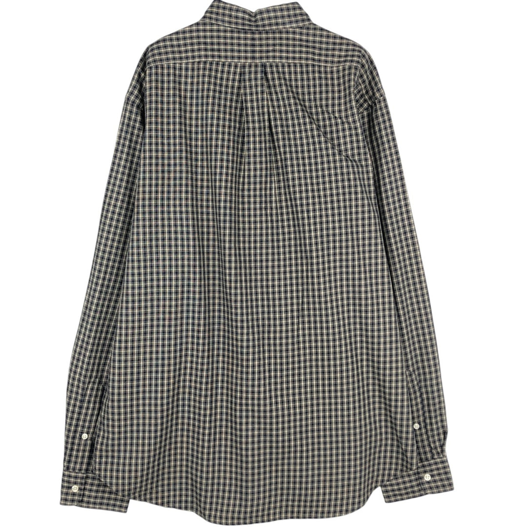 Ralph Lauren Classic Fit Long Sleeve Button Down Check Shirt Men's XL cotton navy blue type Vintage Second Hand