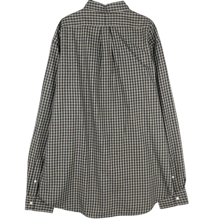 Ralph Lauren Classic Fit Long Sleeve Button Down Check Shirt Men's XL cotton navy blue type Vintage Second Hand