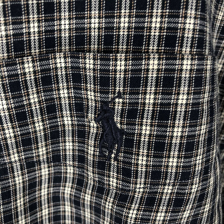 Ralph Lauren Classic Fit Long Sleeve Button Down Check Shirt Men's XL cotton navy blue type Vintage Second Hand
